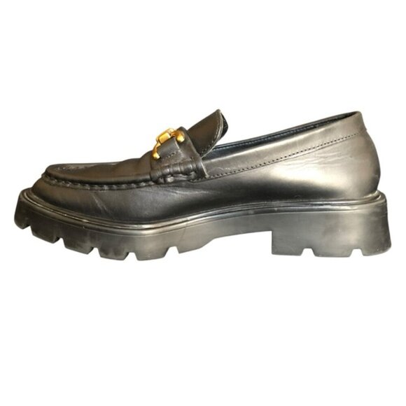 Zara Chunky Lug Sole Loafers Black Gold Bit EU 37 (US 6.5–7) - Picture 7 of 12